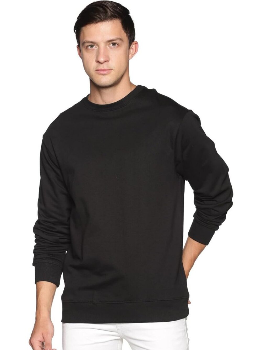 Cozy 100% Cotton Men's Crewneck Sweatshirt - Heavyweight Long Sleeve Pullover